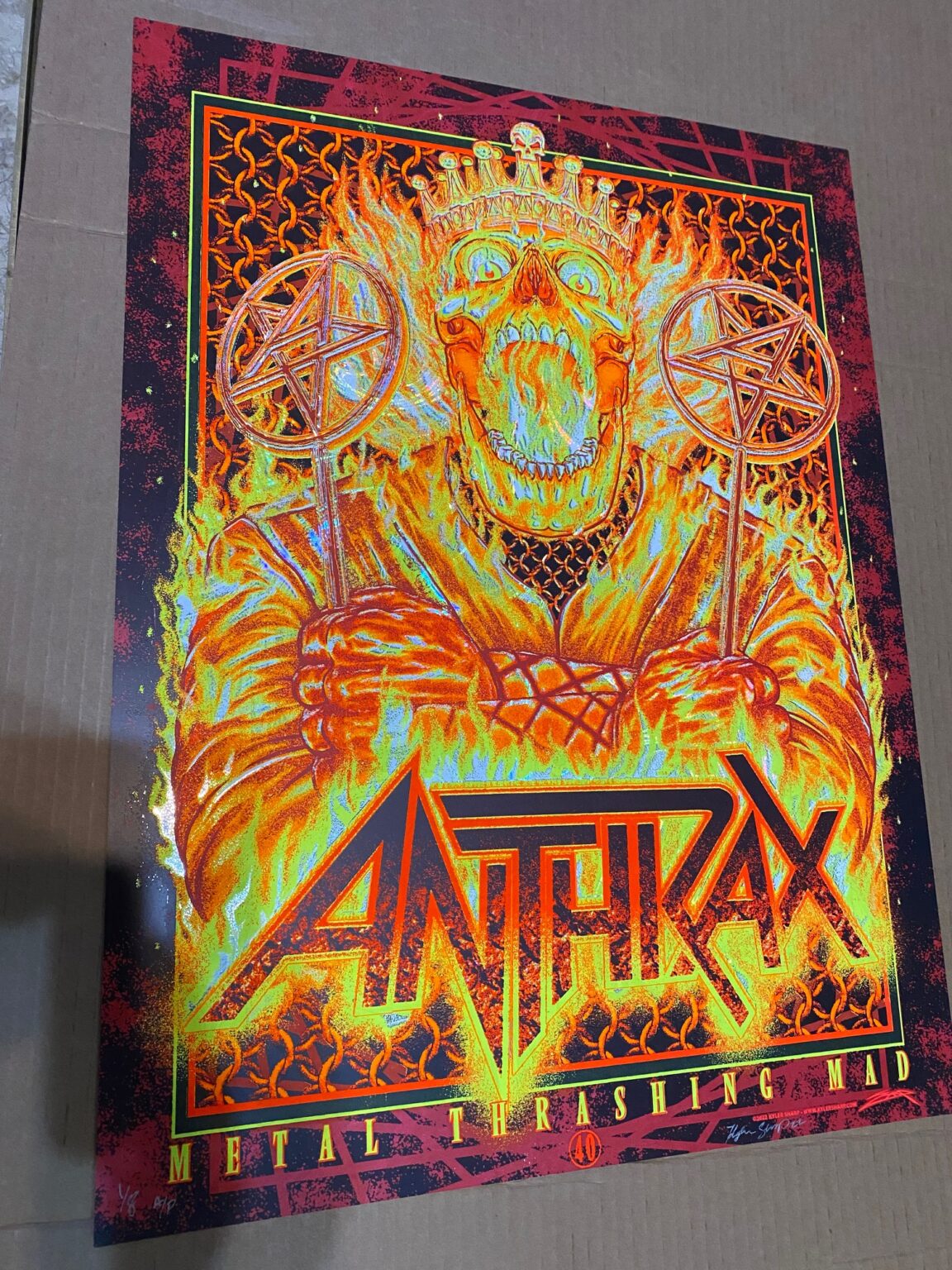 Anthrax 40th Anniversary Screen Printed FOIL Tour Poster SOLD OUT